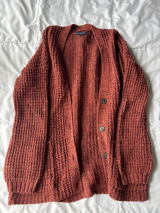 American Eagle Outfitters Sweaters - American Eagle Outfitters Burnt Orange Textured Knit Cardigan